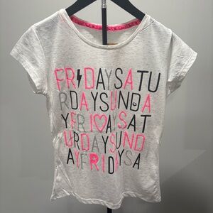 Graphic Tee with Days of the Week Print